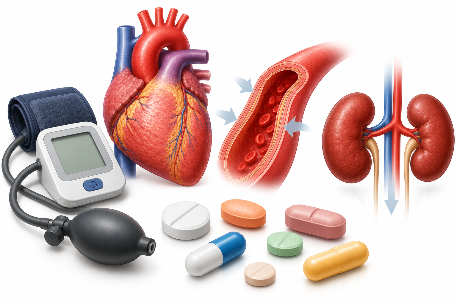 illustrative Darstellung von Tabletten zur Behandlung von Bluthochdruck